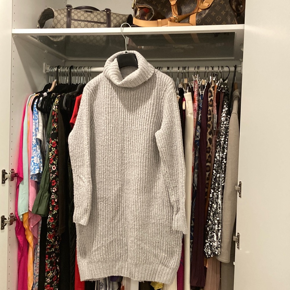 Dynamite Gray Turtleneck Sweater Dress